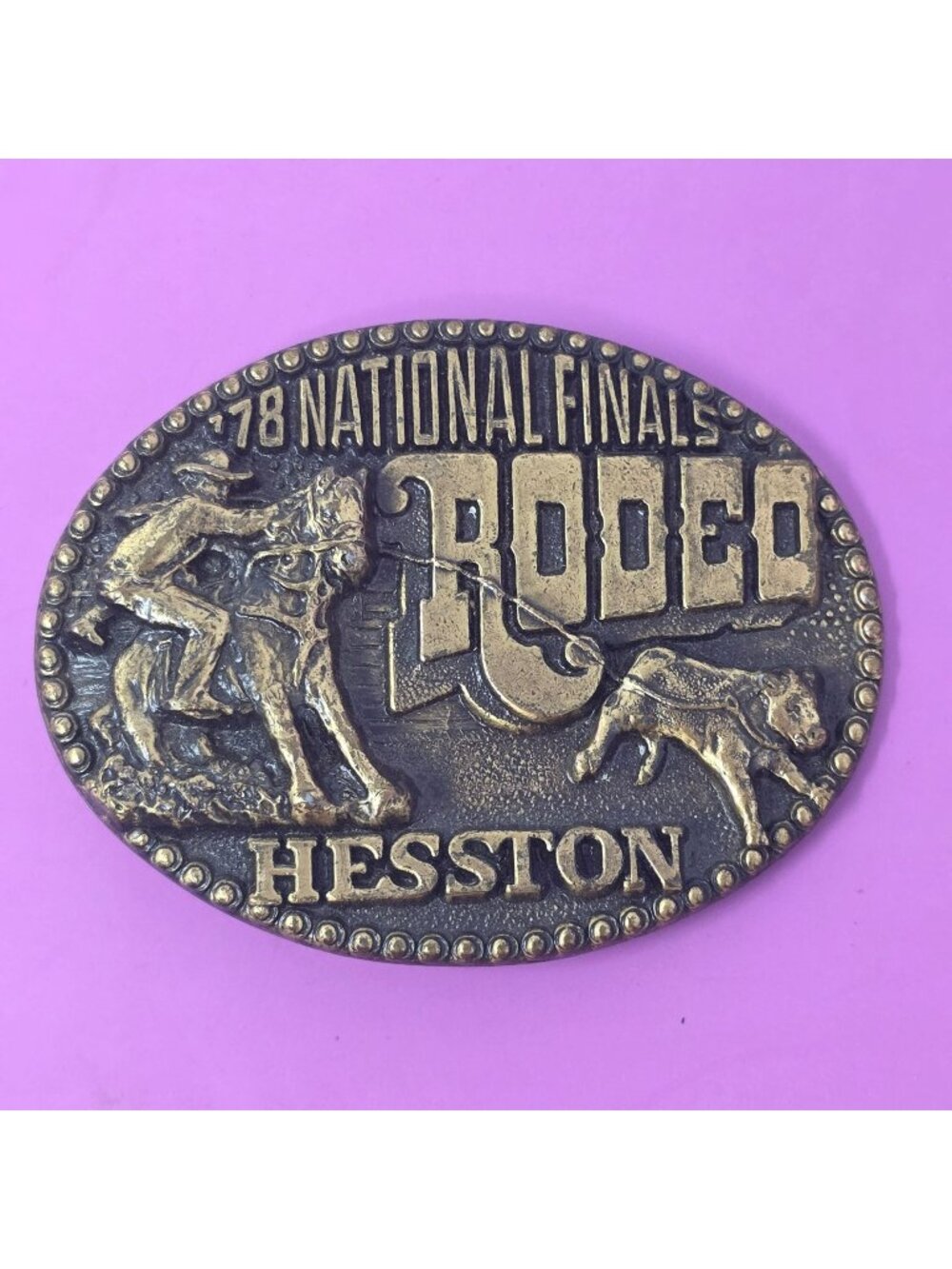 1978 Hesston National Finals‎ Rodeo Belt Buckle Fourth Edition Collectors Bronze